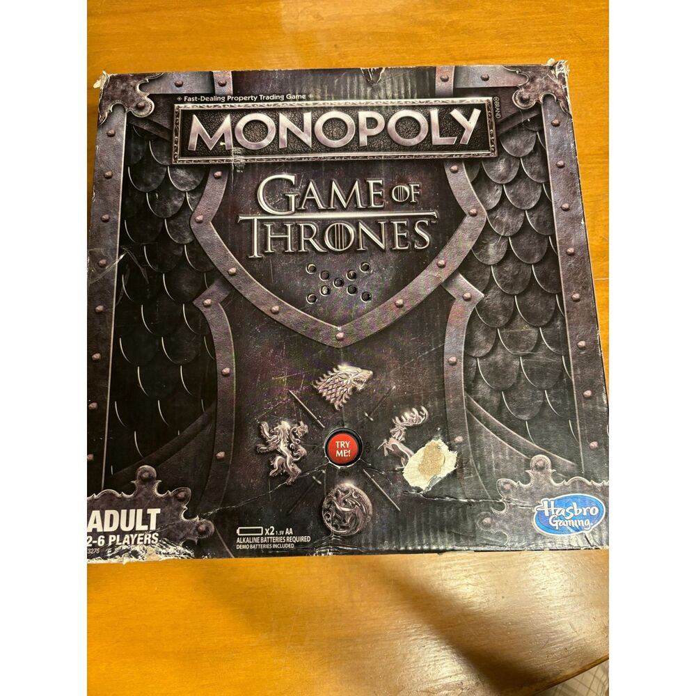 Monopoly Game of Thrones 2018 E3278 Incomplete Missing Iron Throne Holder